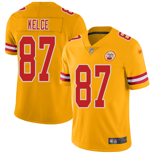 Men Kansas City Chiefs #87 Kelce Travis Limited Gold Inverted Legend Football Nike NFL Jersey